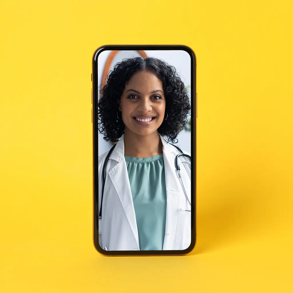 Doctor on a mobile phone